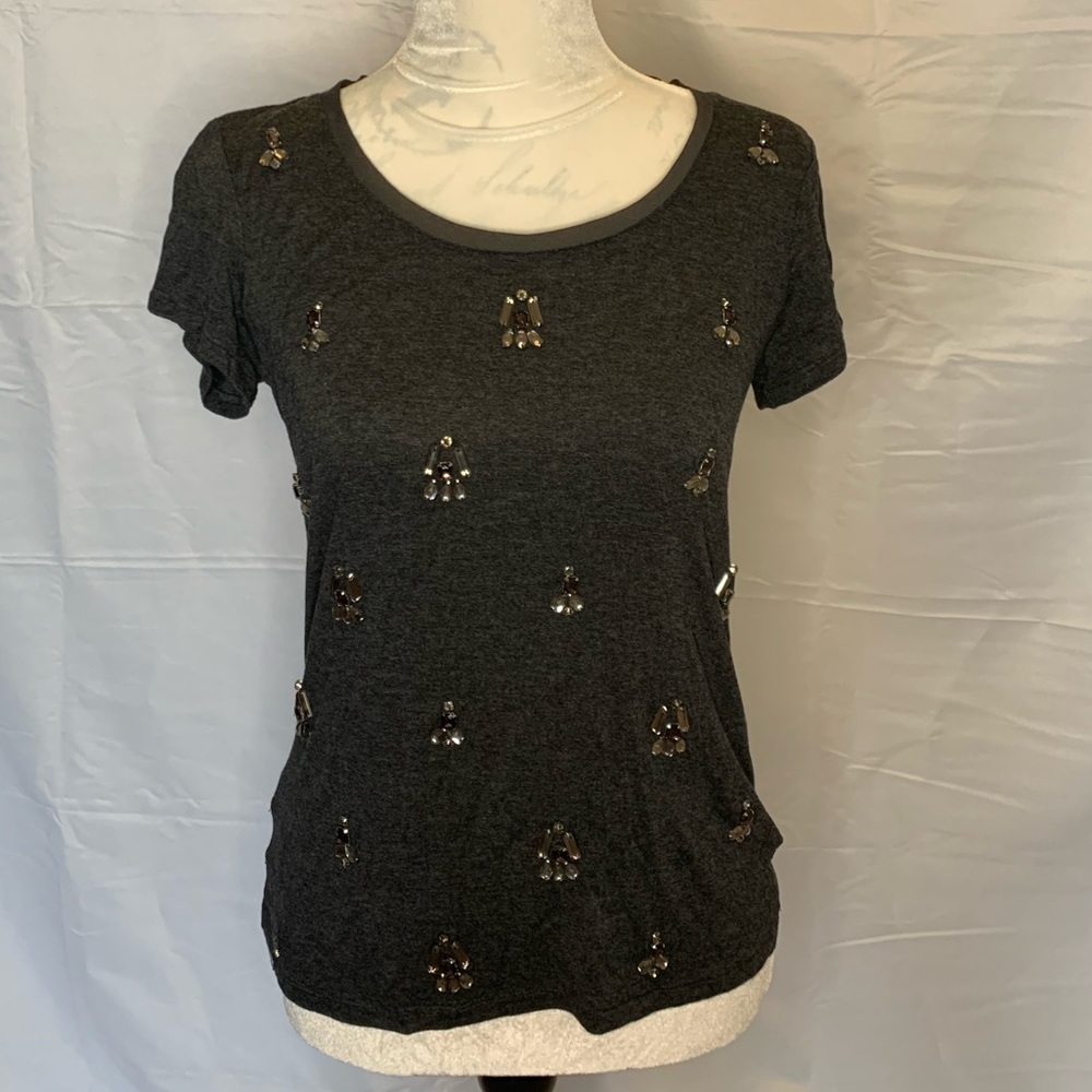 Ann Taylor Small Grey Shirt with beads